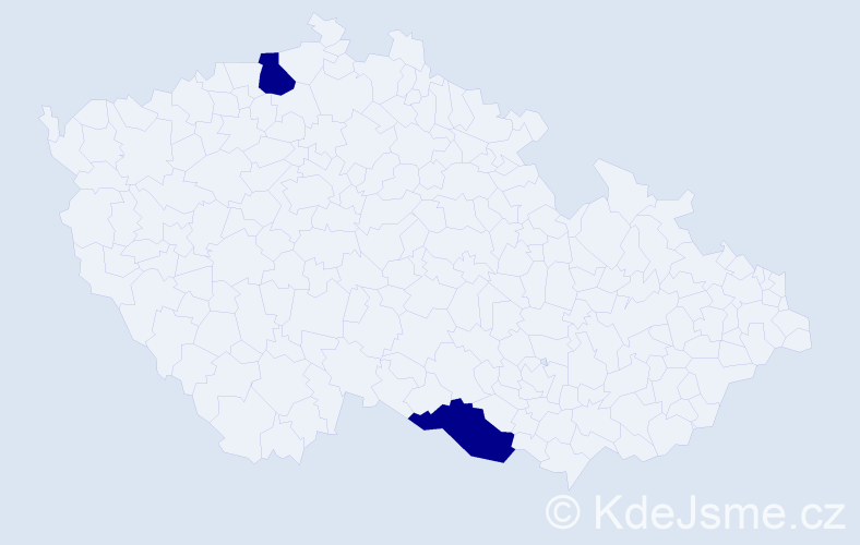 Jméno: 'Hannes', počet výskytů 2 v celé ČR