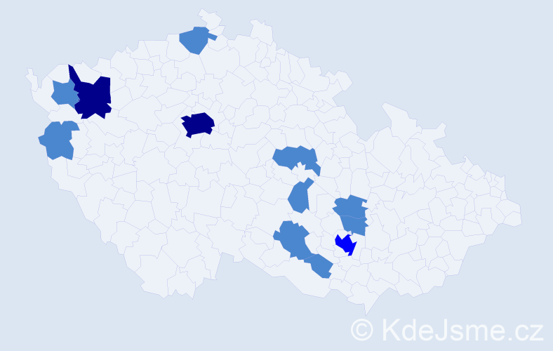 Jméno: 'Vlado', počet výskytů 17 v celé ČR