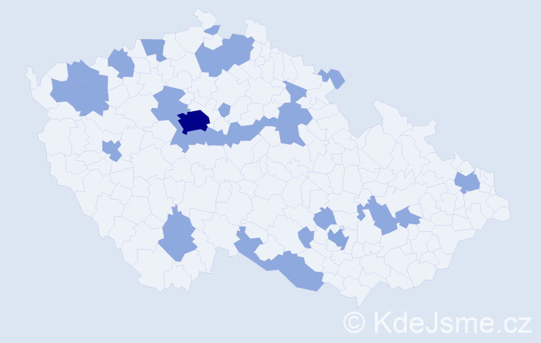 Jméno: 'Jevgenij', počet výskytů 40 v celé ČR