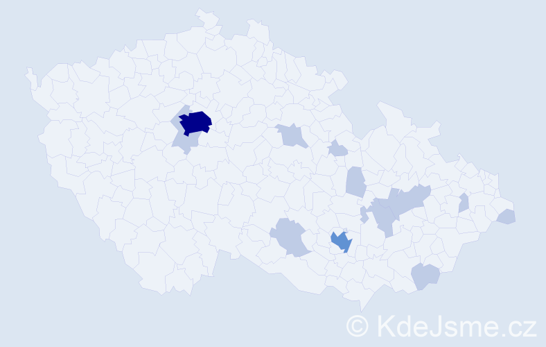 Jméno: 'Adriano', počet výskytů 24 v celé ČR