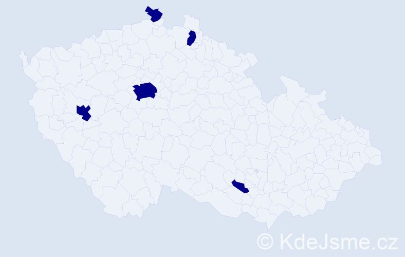 Jméno: 'Drahoň', počet výskytů 5 v celé ČR