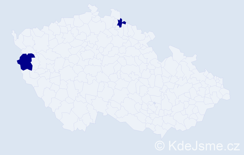 Jméno: 'Tien Tam', počet výskytů 2 v celé ČR
