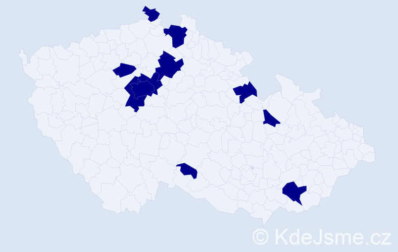 Jméno: 'Adam Jaroslav', počet výskytů 11 v celé ČR