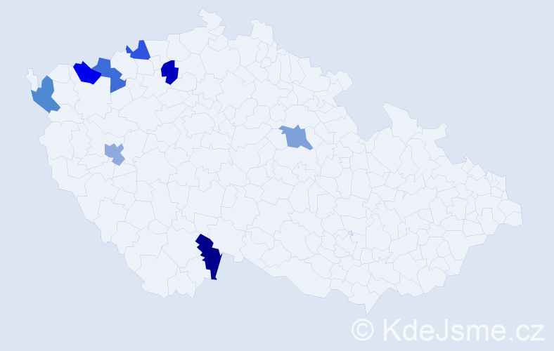 Jméno: 'Thi Chuyen', počet výskytů 8 v celé ČR