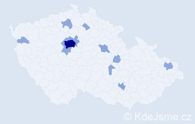 Jméno: 'Nelia', počet výskytů 22 v celé ČR