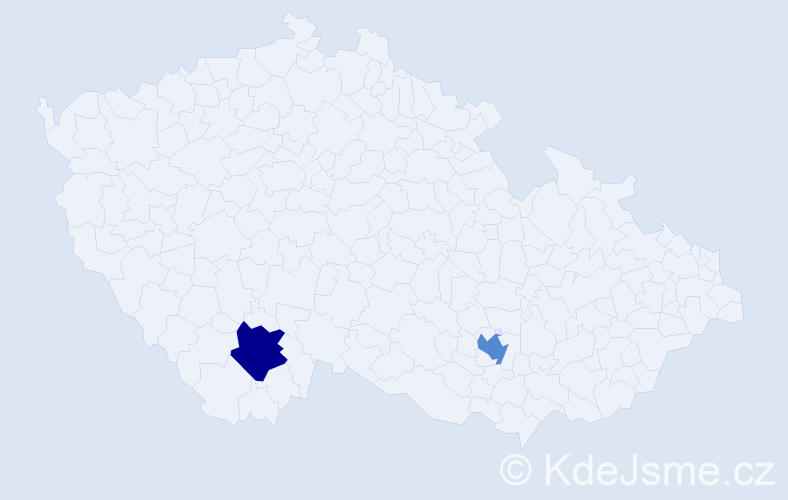 Jméno: 'Klaudija', počet výskytů 2 v celé ČR