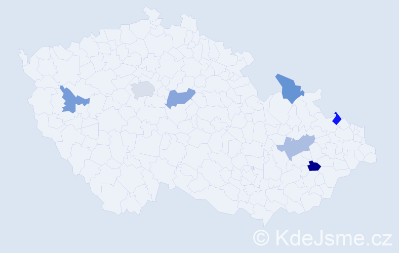 Jméno: 'Daniel James', počet výskytů 8 v celé ČR