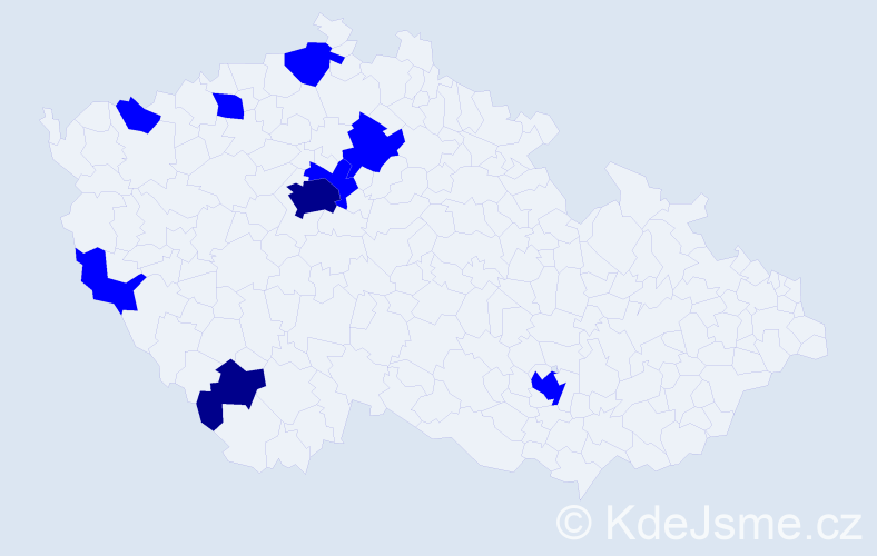 Jméno: 'Rico', počet výskytů 11 v celé ČR