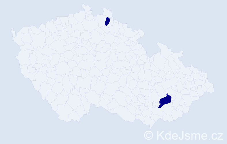 Jméno: 'Rudolf Miroslav', počet výskytů 2 v celé ČR