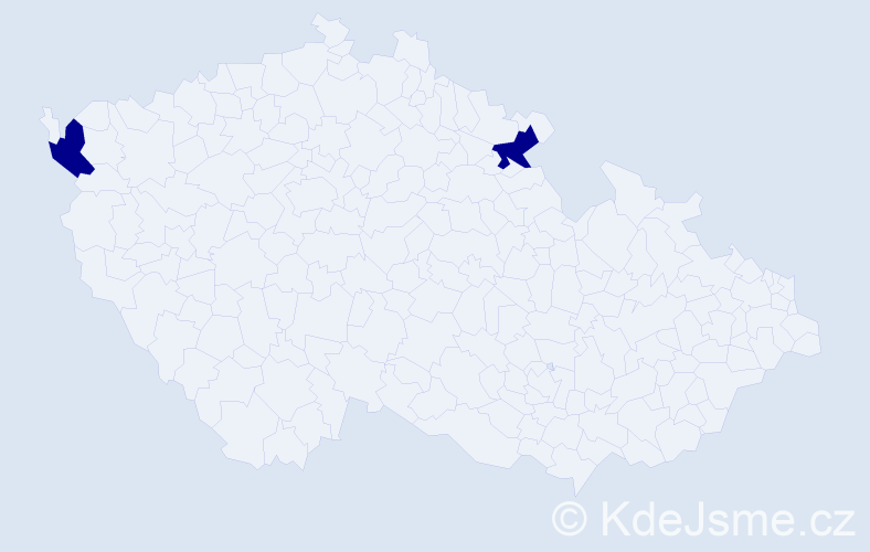 Jméno: 'Iosef', počet výskytů 2 v celé ČR