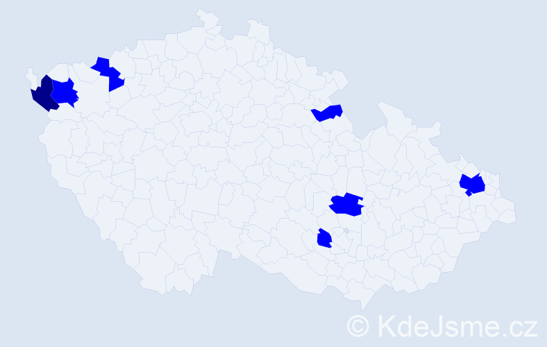 Jméno: 'Etelca', počet výskytů 8 v celé ČR