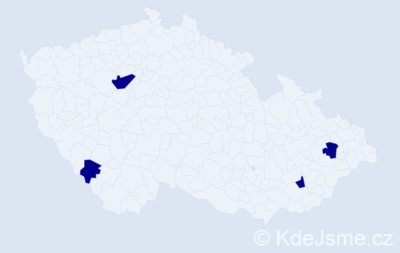 Jméno: 'Miley', počet výskytů 4 v celé ČR