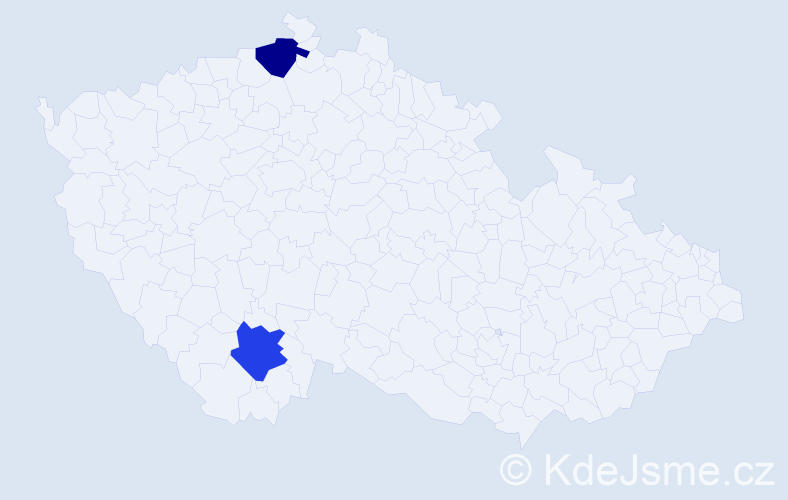 Jméno: 'Markéta Alžběta', počet výskytů 2 v celé ČR