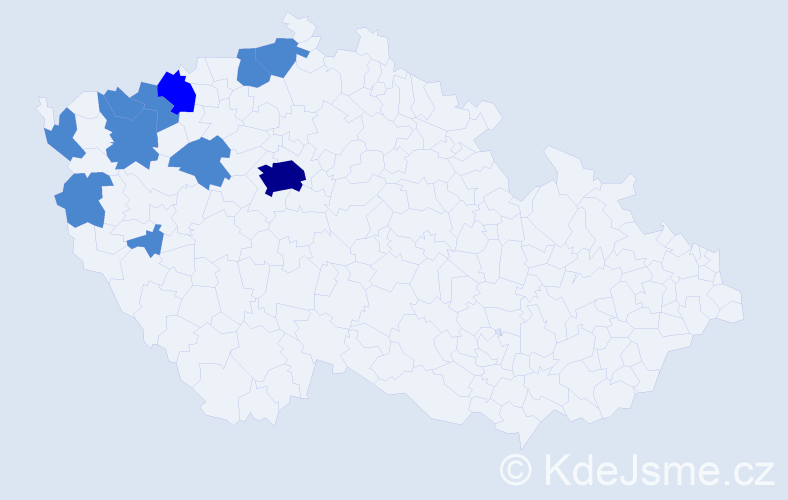 Jméno: 'Nha', počet výskytů 14 v celé ČR