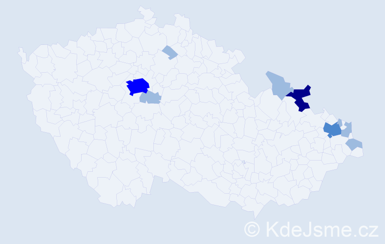 Jméno: 'Panajota', počet výskytů 16 v celé ČR