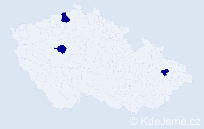 Jméno: 'Vilhem', počet výskytů 3 v celé ČR