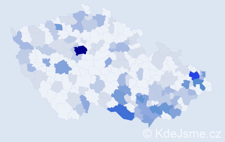 Jméno: 'Blažej', počet výskytů 278 v celé ČR