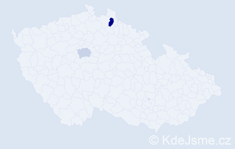 Jméno: 'Rudolf Miroslav', počet výskytů 2 v celé ČR