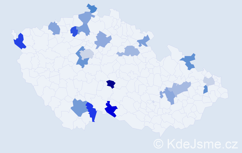 Jméno: 'Thanh', počet výskytů 25 v celé ČR