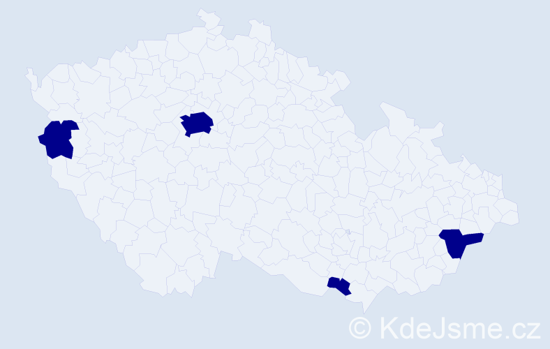 Jméno: 'Edvarda', počet výskytů 4 v celé ČR