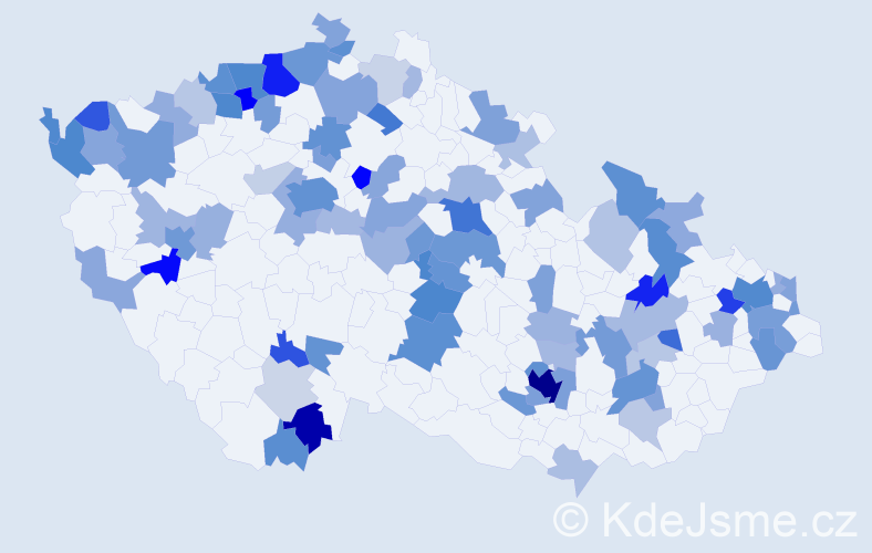 Jméno: 'Antonio', počet výskytů 205 v celé ČR