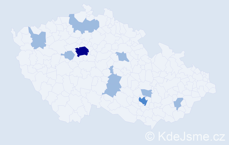 Jméno: 'Jargalsaikhan', počet výskytů 16 v celé ČR