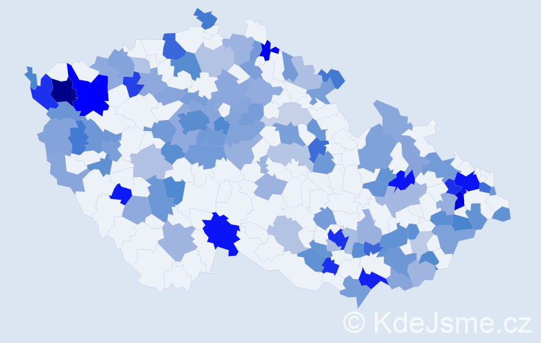 Jméno: 'Vivien', počet výskytů 236 v celé ČR