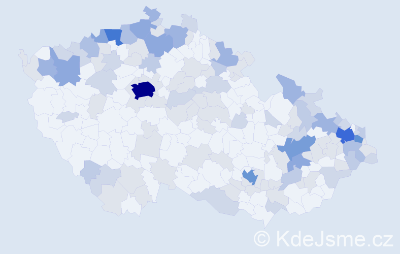 Jméno: 'Elvíra', počet výskytů 288 v celé ČR
