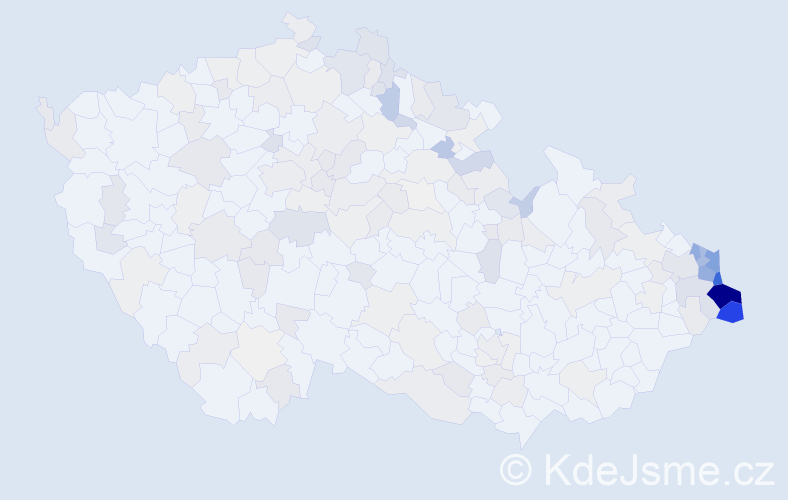 Jméno: 'Danuta', počet výskytů 464 v celé ČR