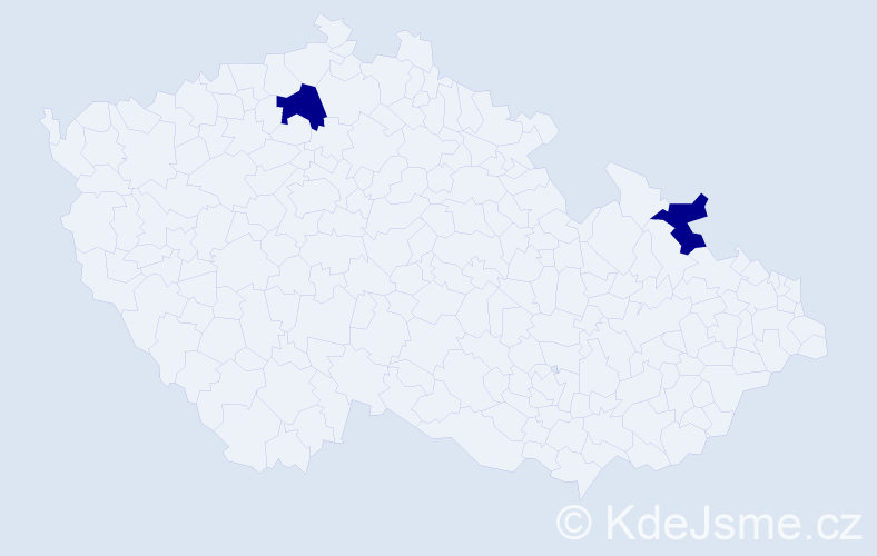 Jméno: 'Menka', počet výskytů 2 v celé ČR