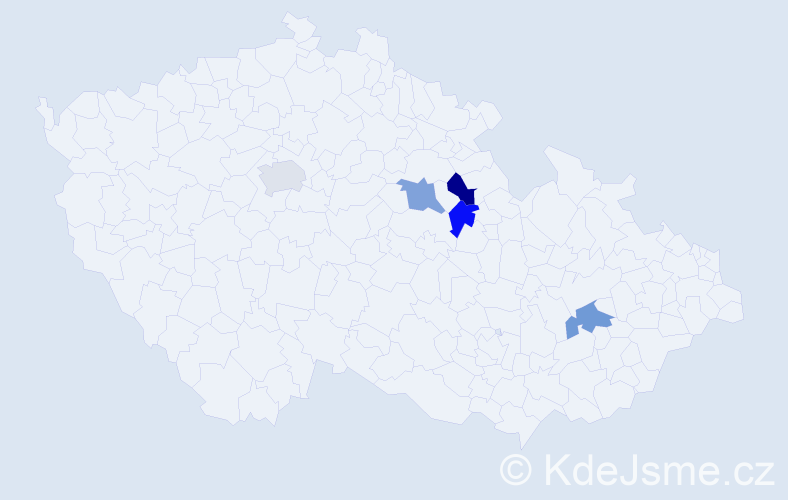 Jméno: 'Daniel George', počet výskytů 5 v celé ČR