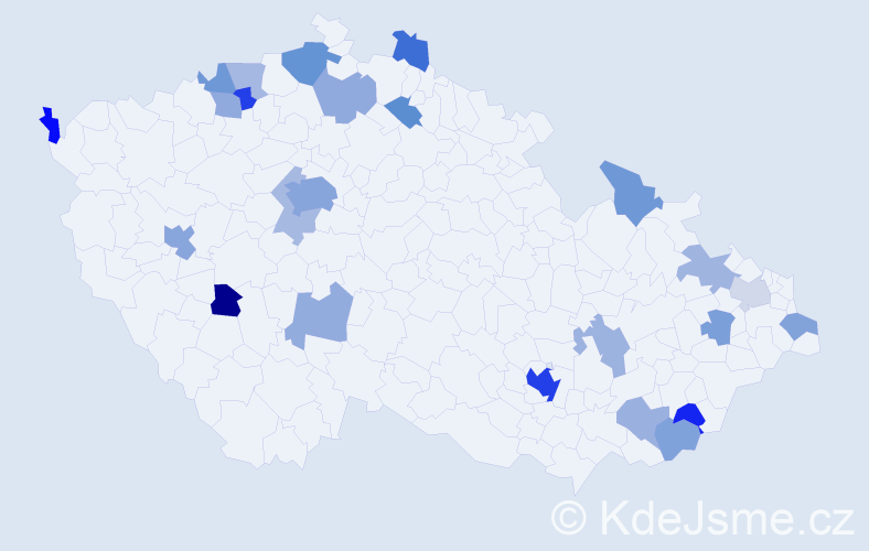 Jméno: 'Angelo', počet výskytů 46 v celé ČR