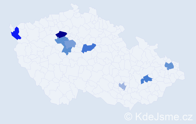 Jméno: 'Tien Manh', počet výskytů 14 v celé ČR