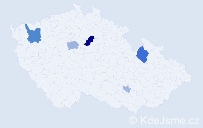 Jméno: 'Mišel', počet výskytů 7 v celé ČR