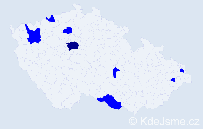 Jméno: 'Hartwig', počet výskytů 9 v celé ČR