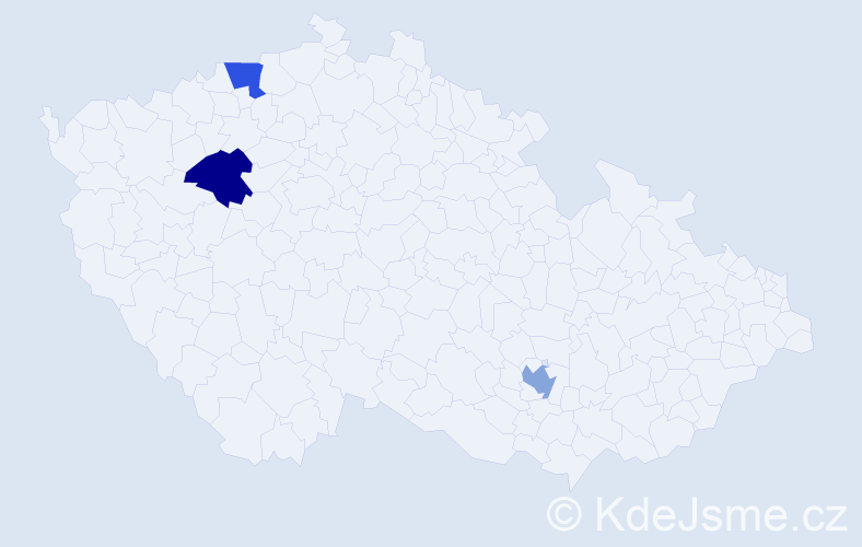 Jméno: 'James Peter', počet výskytů 3 v celé ČR