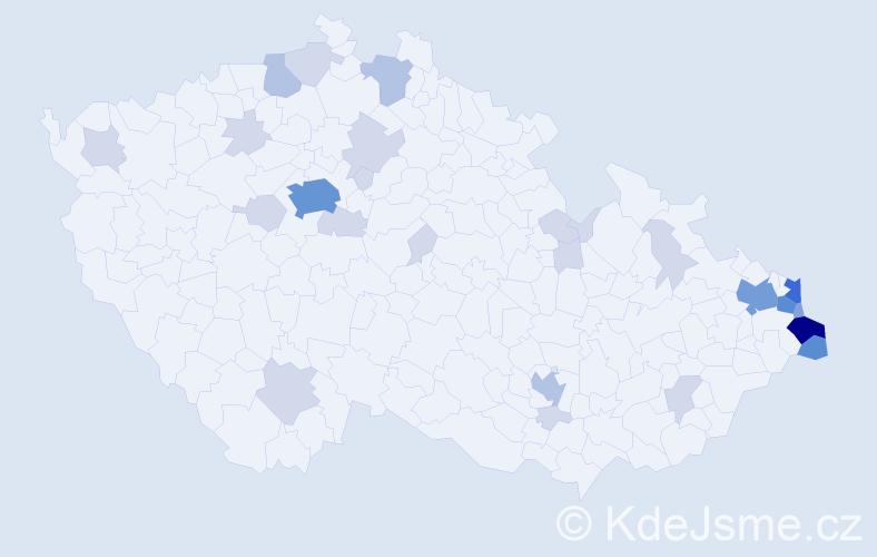 Jméno: 'Mariola', počet výskytů 75 v celé ČR