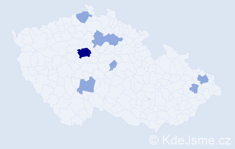 Jméno: 'Hoang', počet výskytů 12 v celé ČR