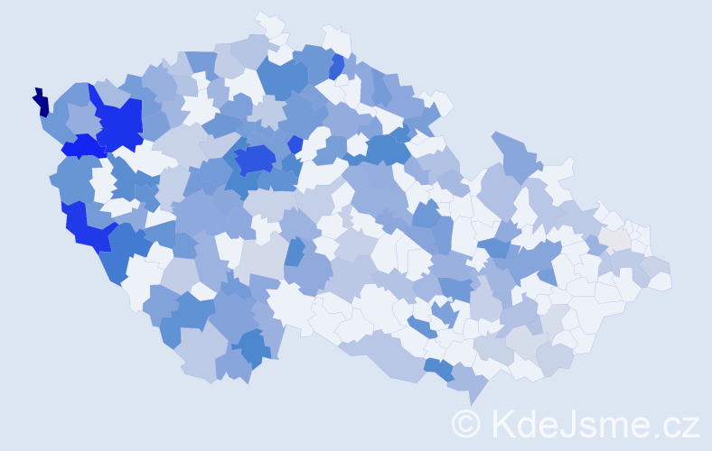 Jméno: 'Natalija', počet výskytů 395 v celé ČR