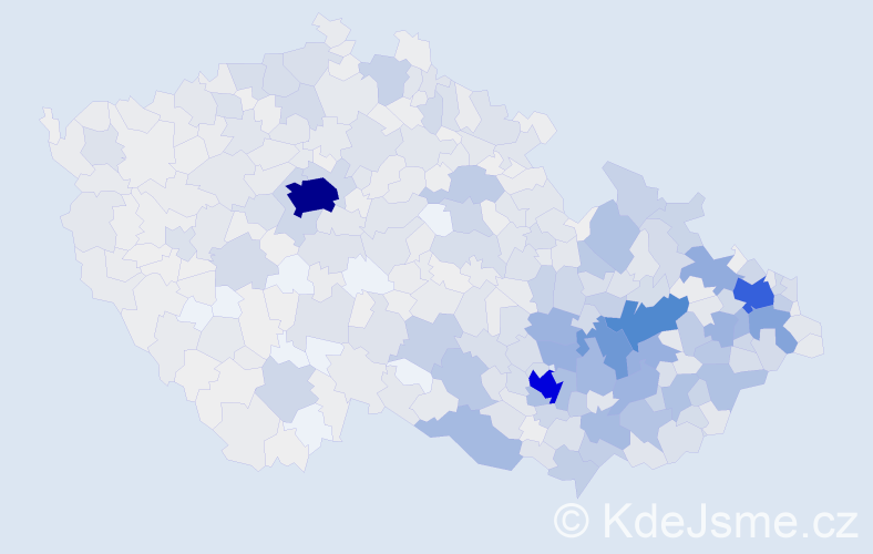 Jméno: 'Mojmír', počet výskytů 3005 v celé ČR