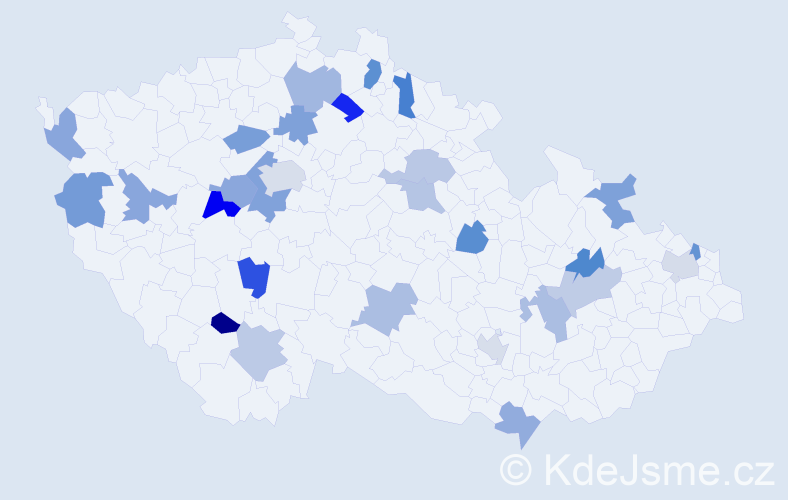 Jméno: 'Adam Josef', počet výskytů 33 v celé ČR