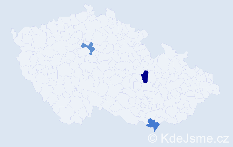 Jméno: 'Mildred', počet výskytů 3 v celé ČR