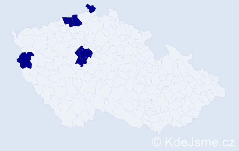 Jméno: 'Jens', počet výskytů 6 v celé ČR