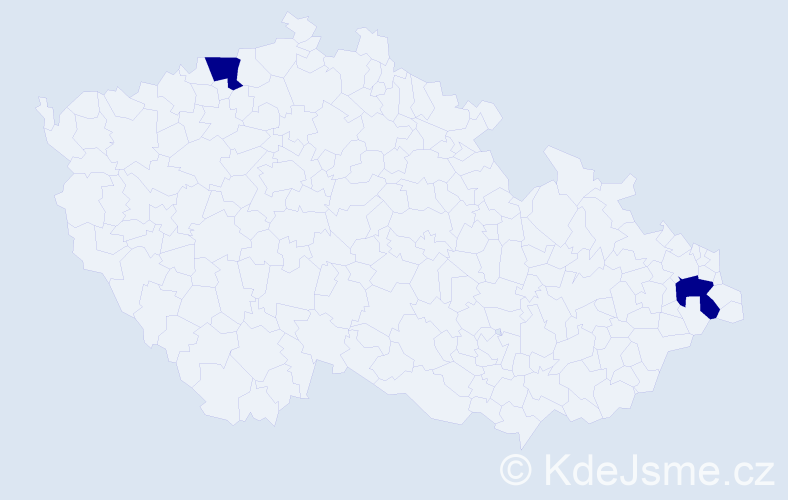 Jméno: 'Málik', počet výskytů 2 v celé ČR