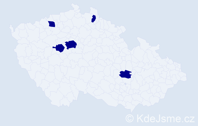 Jméno: 'Tadeáš Pavel', počet výskytů 5 v celé ČR