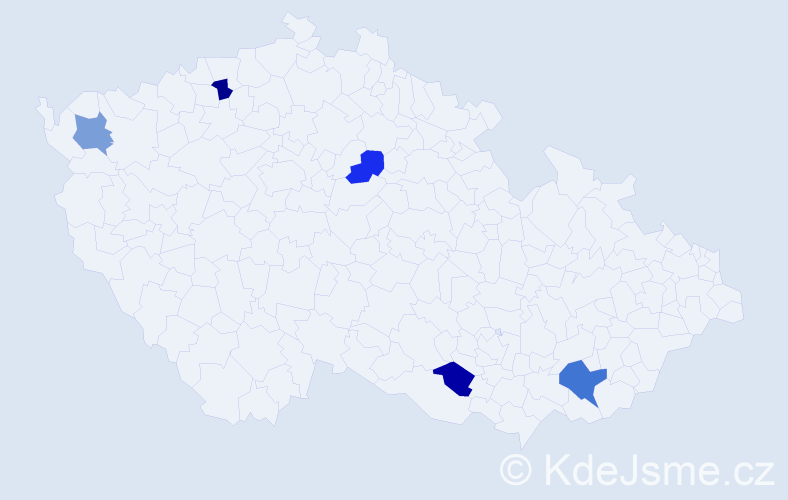 Jméno: 'Theobald', počet výskytů 6 v celé ČR