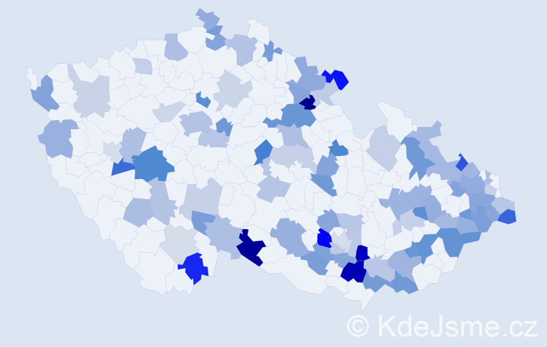 Jméno: 'Přemek', počet výskytů 150 v celé ČR