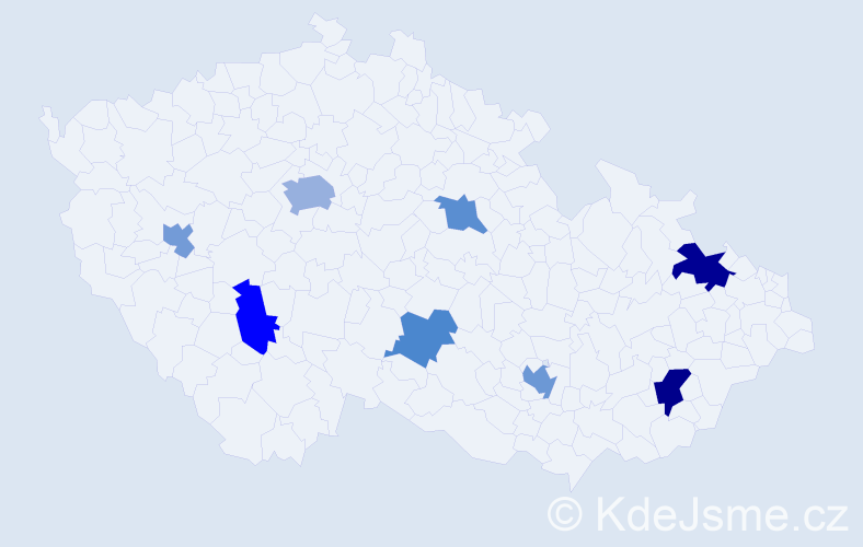 Jméno: 'Manon', počet výskytů 13 v celé ČR