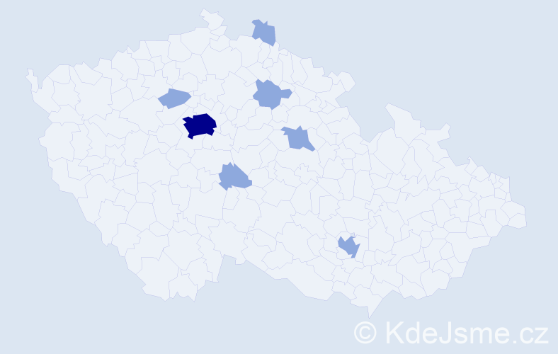 Jméno: 'Inessa', počet výskytů 15 v celé ČR