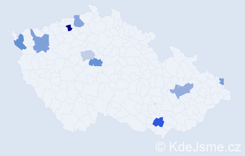 Jméno: 'Claude', počet výskytů 11 v celé ČR